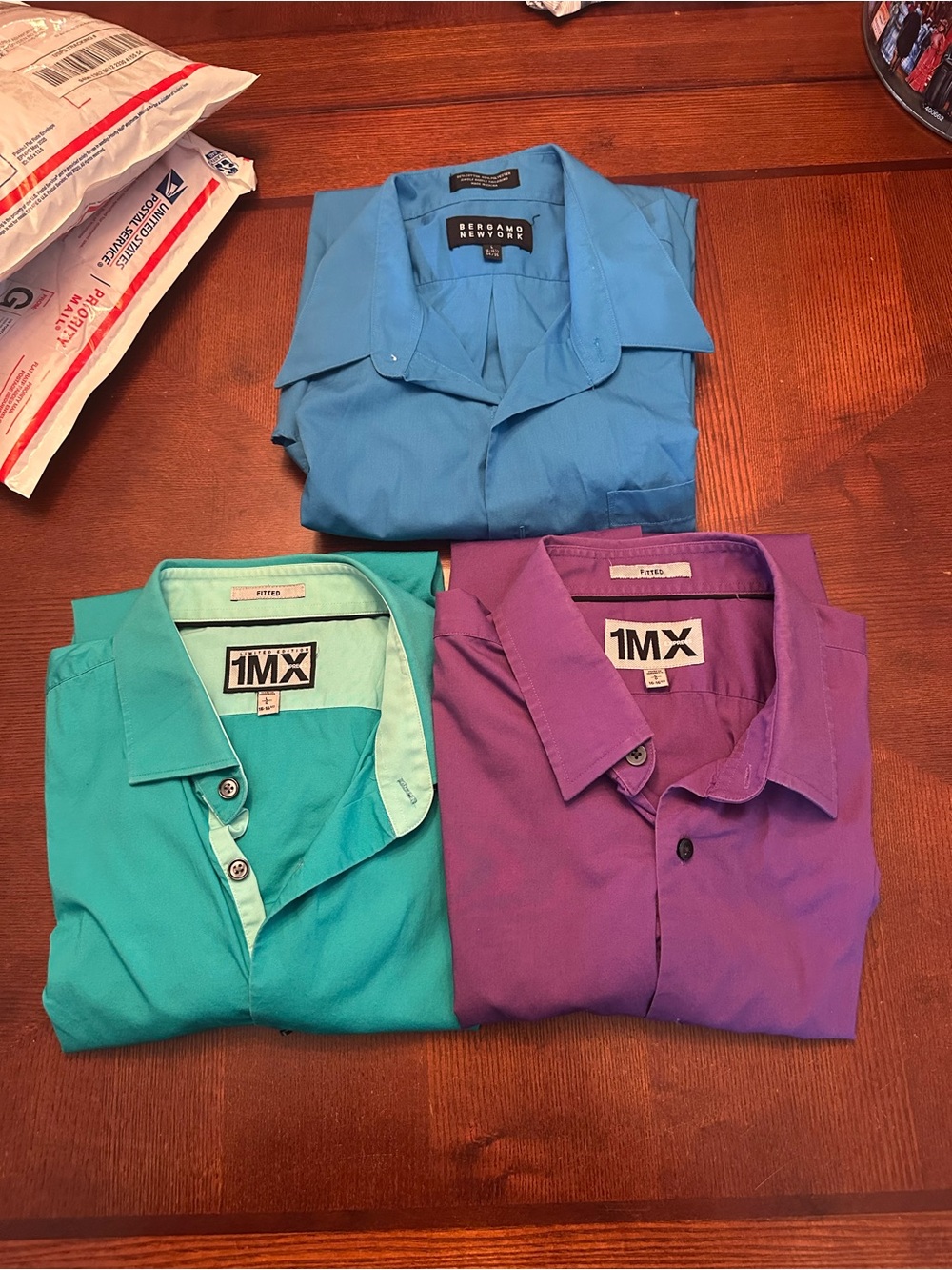 Men’s Short-Sleeve Casual Shirt - Turquoise, Purple, Blue